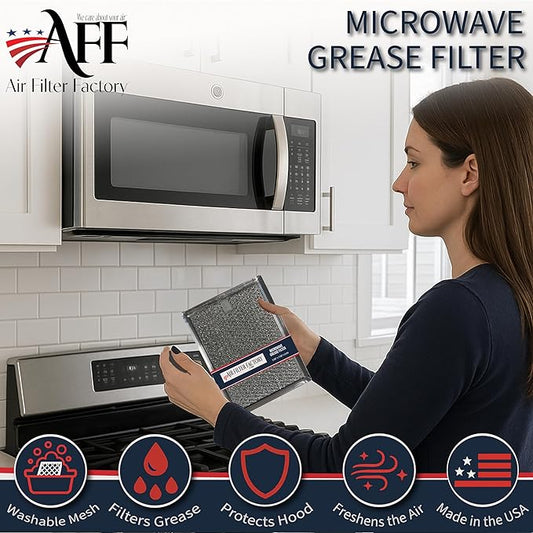 Air Filter Factory Replacement For Frigidaire 5303319568 Microwave Oven 12-Layer Aluminum Grease Filter 2-Pack