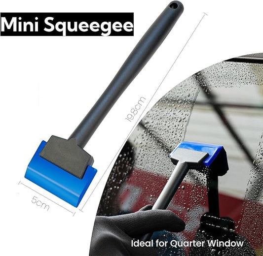 Small Wiper with 2 & 5IN Rubber Blades, Streak-Free Glass Squeegee for Window, Shower, Mirror, Car Tint Squeegee for Window Film Application