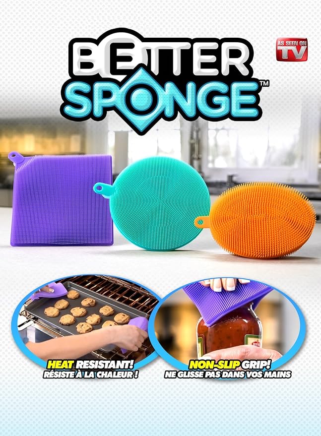 Cleaning Dishwashing Silicon Mildew-Free Sponges As Seen On TV (3)
