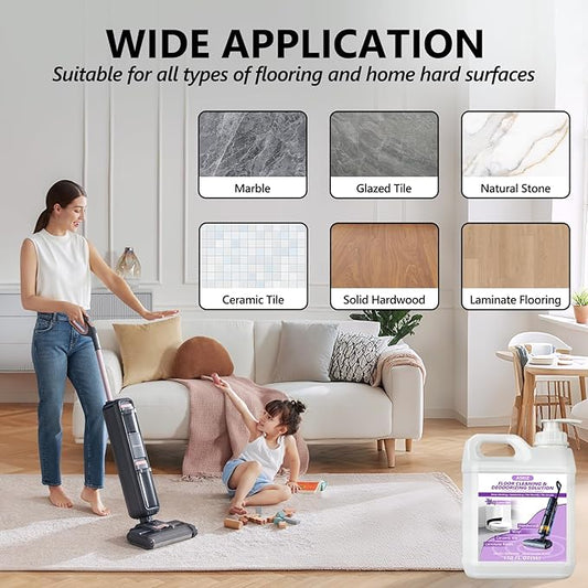 170 FL OZ Floor Cleaning Solution,Floor Cleaner for Mopping with Tineco,Deep Cleaning &Deodorizing for Roborock,Compatible with Saros Series,S8/S7 Series,Q Revo/Q Series,iFLOOR Series Wet Dry Vacuum