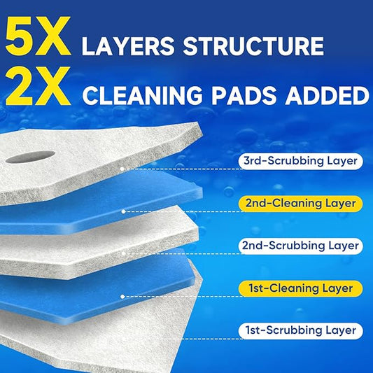 30Ct Aromative Toilet Brush Refills, Toilet Bowl Cleaner Refills, Double-Layer Cleaning Pads Added, Disposable Refill Heads for Toilet Bowl Cleaner Wands,Lemon, Blue Ocean, Lavender (Patented)