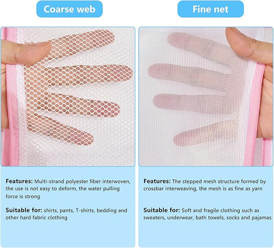 Upgraded Coarse Mesh Laundry Bag - Wash Delicate Lingerie, Garment & Shoe Storage, Travel Essentials - Durable & Breathable,4Pcs, MIAETFH