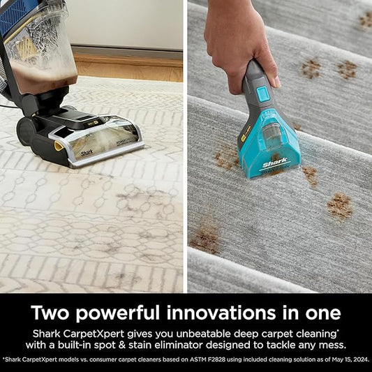 Shark CarpetXpert HairPro | Upright Carpet, Area Rug & Upholstery Cleaner | StainStriker Handheld Tough Stain Remover & Onboard Self Clean | Pet Hair Pickup & Odor Removal | 5 Tools | Navy | EX304