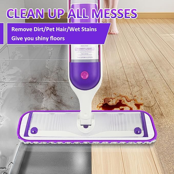 Reusable Mop Refills Pads for Swiffer PowerMop - 7 Pack Microfiber Wet Pads 15" Washable Mopping Cloths for Multi-Surface & All Types of Floors, White