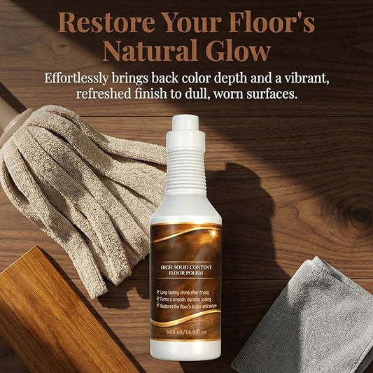 Floor Restore Cleaner, High Solid Content Floor Polish, Multi-Surface Shine Enhancer for Wood, Laminate, Vinyl & Tile Floors 500 ML/17.63 OZ (1)