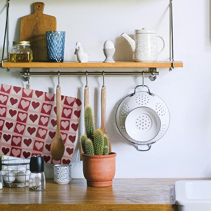 Valentine Dish Drying Mat, Ultra Absorbent Valentines Day Drying Mat for Kitchen Counter, Coffee Maker, 18 x 24 Inch