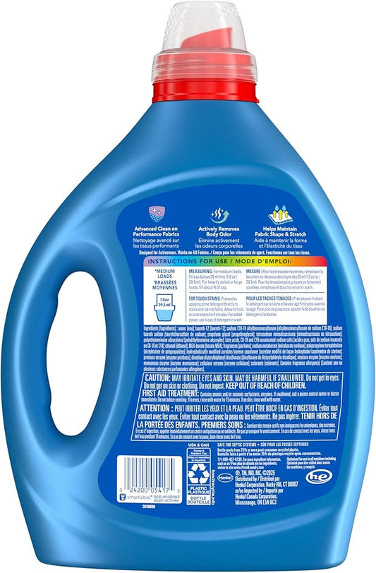 Persil Activewear Clean,Liquid Laundry Detergent,High Efficiency (HE),Deep Stain Removal,Ultra Concentrated,82.5 fl oz,82 Loads,(Pack of 2)