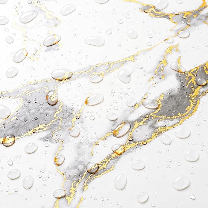 LaCheery 15.8inx46ft Matte White Gray Gold Marble Contact Paper Peel and Stick for Kitchen Cabinets Counter Contact Paper Waterproof Marble Wallpaper for Bedroom Living Room Wall Backsplash Cover Roll