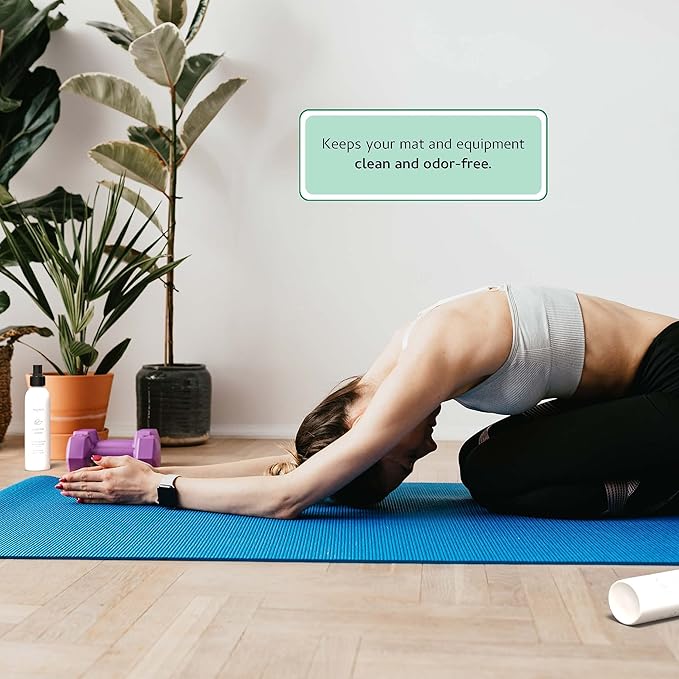 Begley's Yoga Mat Cleaner and Deodorizer Spray 8oz, with Fragrant Essential Oils, Pure Eucalyptus & Lavender - 2 Pack