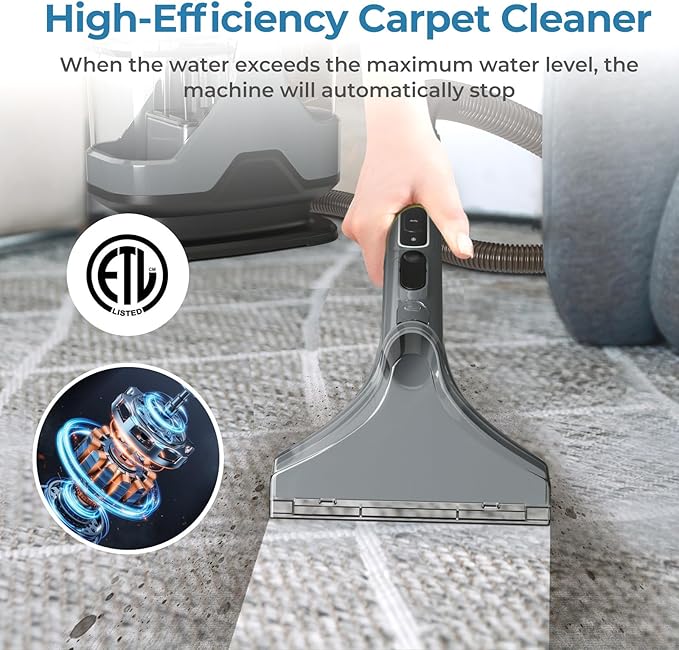 ARLIME Carpet Cleaner Machine, 600W Deep Pet Stain Remover with Water Spray, 15Kpa Powerful Suction, Dual Water Tank, Portable Upholstery Spot Cleaner for Couch, Car Seat, Mattress, Rug & Curtain