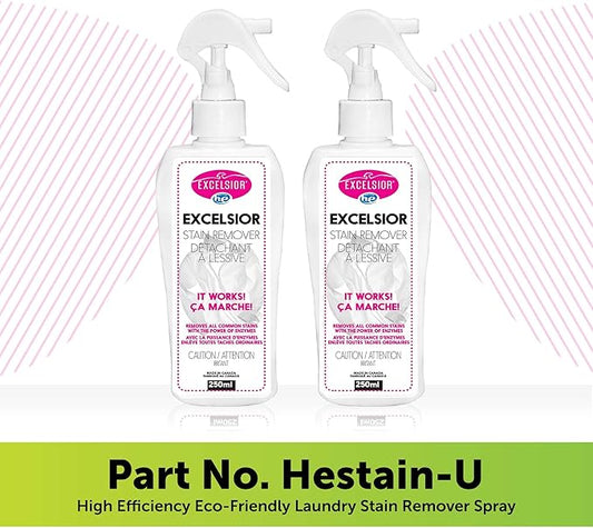 Excelsior HE Laundry Stain Remover Spray for cleaning clothes naturally with enzymes- 250 Millilitres color-safe and Eco-friendly