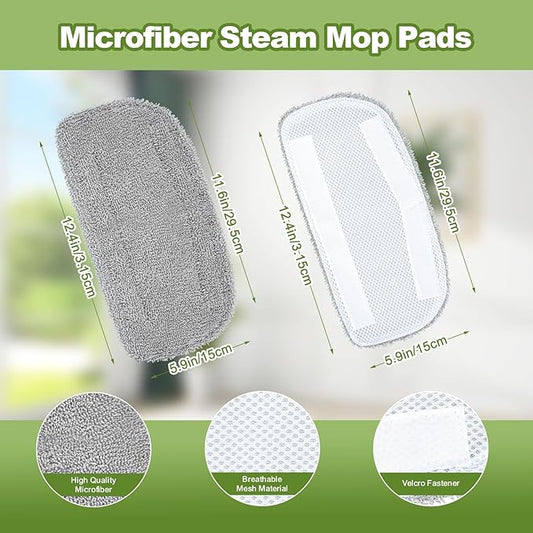 6 Packs Steam Mop Pads Compatible with GorFanty GF-6610B/GF-6610, Neugo NE033/NE033M & Mxnsewr Steam Mop, Washable & Reusable Replacement Microfiber Cloth