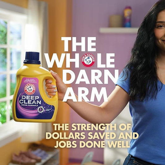 ARM & HAMMER Deep Clean Stain Formula Laundry Detergent Power Paks, Sparkling Clean Scent, 32 Count, 32 Loads