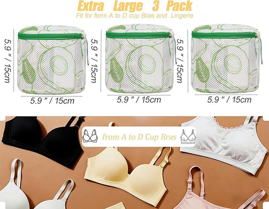 3 Pack Delicates Laundry Bags for Bras and Lingerie – Mesh Wash Bags with Anti-Deformation Structure & Fixed Friction Plates – Prevent Tangling, Snags & Stretching – Ideal for Sports Bras, Travel