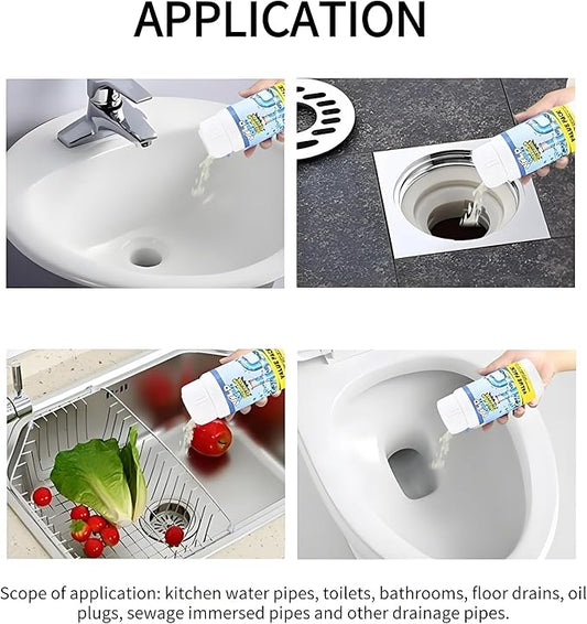 Drain Cleaner Agents Powerful Foaming Deodorizes Clogged Pipes Toilet Cleaner Strengthfully Sink and Dredge Deodorant Powder Agent for Kitchen Dredging