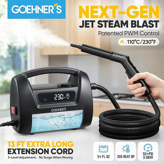 ππ©π π«ππππ Handheld Steam Cleaner for Home, 230Β°F/3.5Bar High Pressure Hand held Steam Cleaner for Car Detailing with 13ft Cord, 30s Heats Portable Steamer for Cleaning Grout Tile Bathroom Wall
