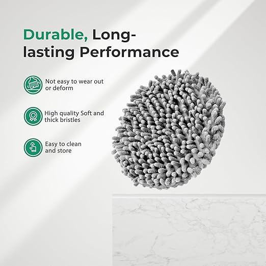 kHelfer Foam Scrubber and Scouring Pad for Electric Spin Scrubber, Microfiber Chenille Replacement Mop Cleaning Brush for Electric Spin Scrubber for Glass, Window, Floor Cleaning