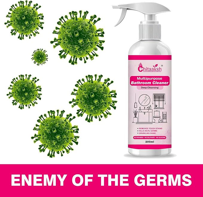 All-Purpose Cleaner Spray Lemongrass Fragrance | Removes Oil, Hard Water & Limescale Stains from Taps, Tiles, Chimney & Countertops | Kitchen Surface Cleaning Spray (200ml)