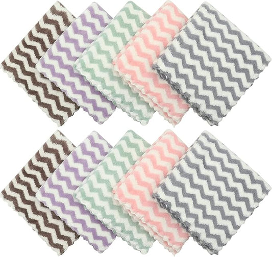 Microfiber Cleaning Cloth Lint Free Cleaning Rags, 10 Pack Fast Drying Dish Rags for Cleaning, Super Absorbent Kitchen Dish Cloths for Wash Dishes,12 in x 12 in, Mix Color