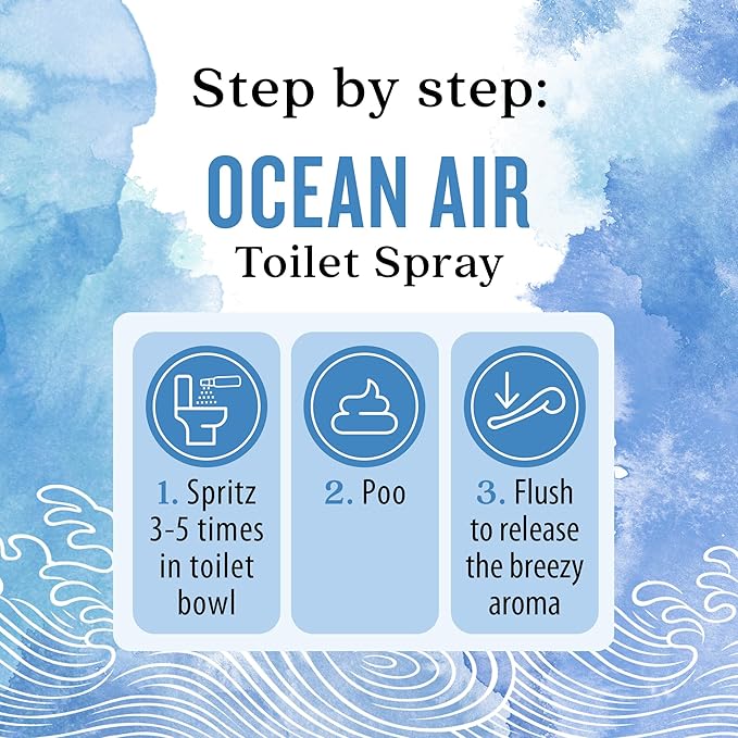 Aura Cacia Ocean Air Toilet Spray 2 Fl. oz. - Light Aroma, No Synthetic Fragrances