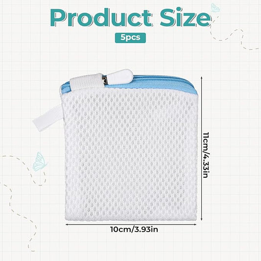 5 Pcs Small Mesh Laundry Bags Delicate Laundry Bag Durable Lingerie Bags for Washing Delicates Foldable Laundry Bag with Zipper for Clothing Socks Bra Storage Home Travel 3.9 x 4.3 Inch