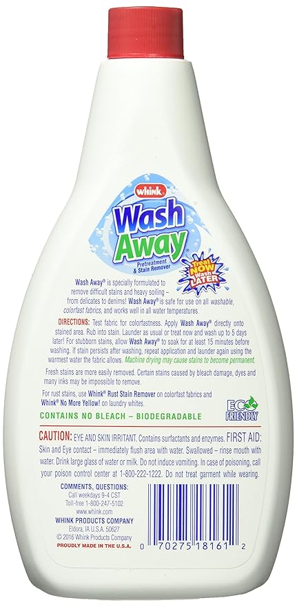 Whink - Wash Away Laundry Stain Remover for Tough Laundry Stains - 16oz, 6 Pack