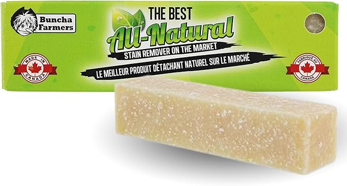 Buncha Farmers-The Best-100% All Natural, Biodegradable, Environmentally Friendly Stain Remover Stick (Made in Canada 1.76 oz)
