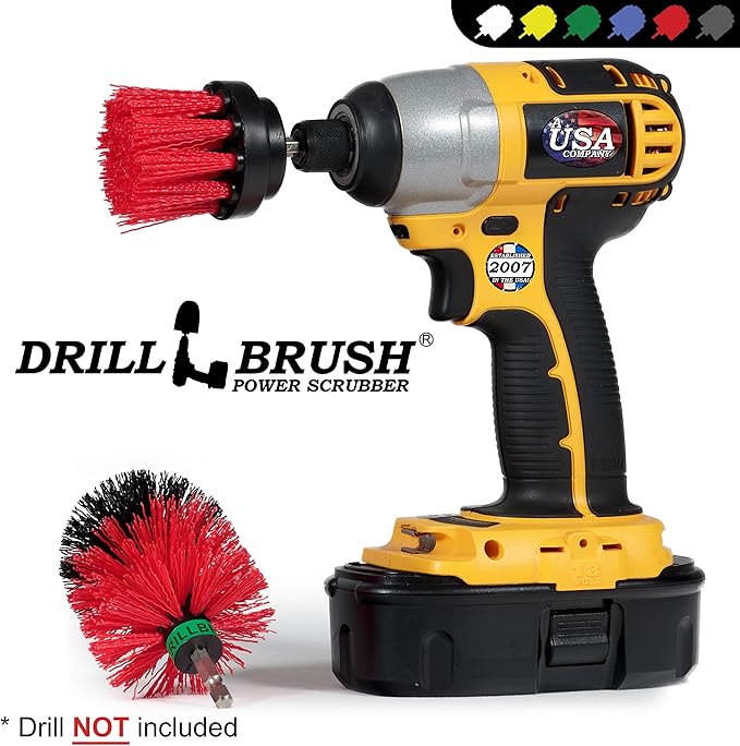 2 Piece Outdoor Cleaning Scrub Brushes - Siding Cleaning Brush Set - Brick and Stone Scrubbing Tools Set - Fireplace Cleaning Brushes - Deck and Patio Scrubbing Tools - Gutter Cleaning Tools for Home