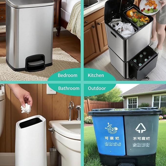 Tear-Free Trash Bags 13 Gallon,Black Drawstring Kitchen Garbage Bags,13+ Gallon Tall Kitchen Trash Bag Unscented,Large Bathroom Garbage Bag (100)