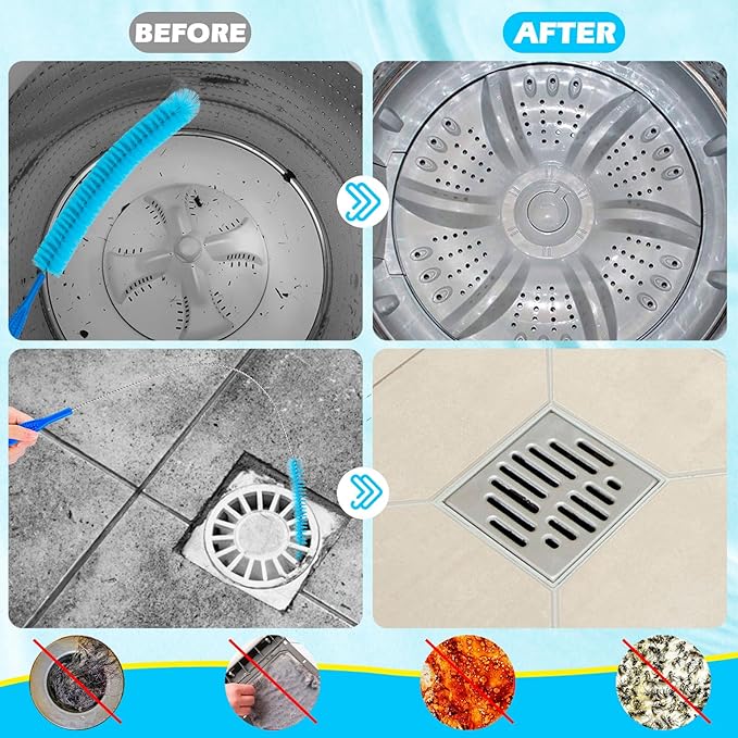 Dryer Vent Cleaner Kit,Dryer lint Brush 3Pack Home Improvement Essential Cleaning Tools, Up to 30 Inch Long Brush Cleaning Set,pet Hair Remover for Laundry,Drain Snake