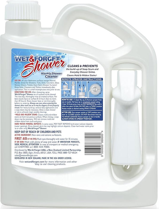 Wet & Forget Shower Cleaner Weekly Application Requires No Scrubbing, Bleach-Free Formula, Ready to Use, Vanilla Scent, 64 Fluid Ounces 2 Pack