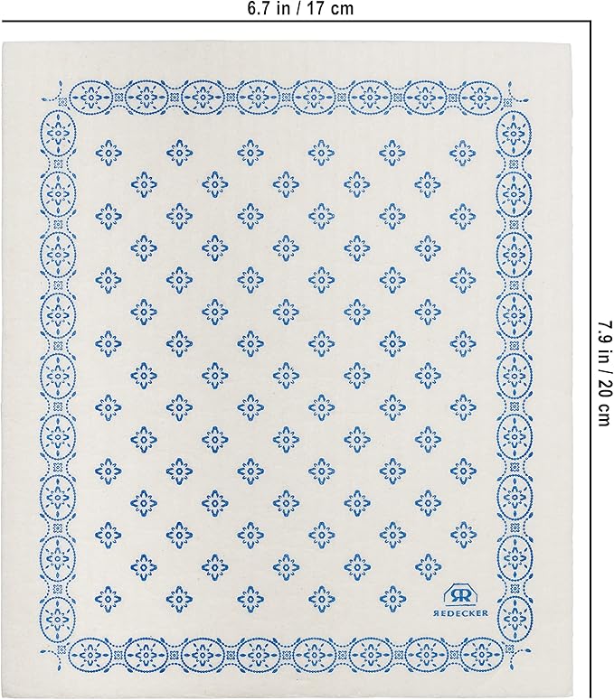 Redecker Reusable Cellulose Dishcloth, Bulk Set of 10, Eco-Friendly and Biodegradable Sponge Cleaning Cloths, Machine Washable, Durable, Absorbent, No Odor, Made in Germany