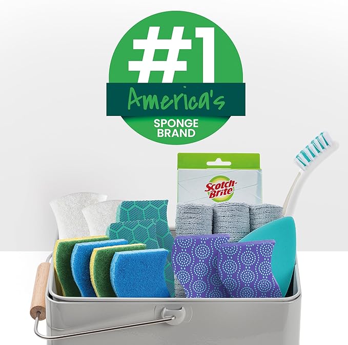 Scotch-Brite Non-Scratch Scrub Sponges,for Washing Dishes and Cleaning Kitchen,9 Scrub Sponges,(Pack of 5)