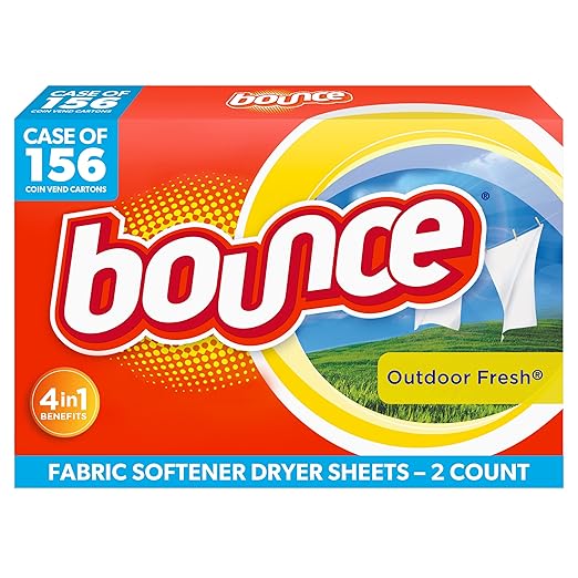 P&G Professional Bounce Outdoor Fresh Fabric Softener Dryer Sheets, 2 Count (Case of 156)