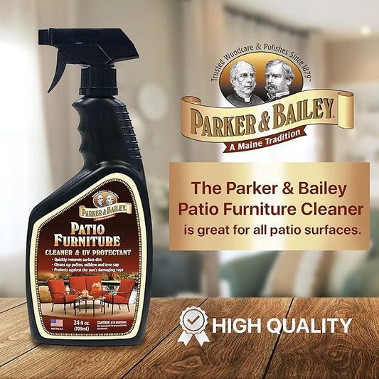 Parker & Bailey Patio Furniture Cleaner Spray – Outdoor Furniture & Cushion Cleaner with UV Protectant, Fabric & Upholstery Stain Remover