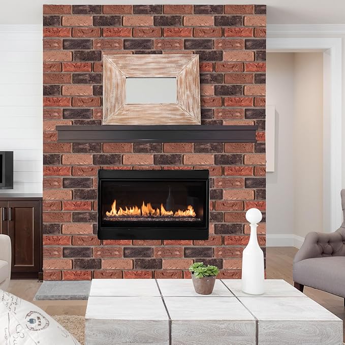 3D Wall Panels Peel and Stick,Faux Brick,Waterproof Self Adhesive Decorative Wall Panelsfor Interior Wall Decor,Living Room,TV Background,Study Room,Fireplace,Bedroom 10 Pcs 30x30cm
