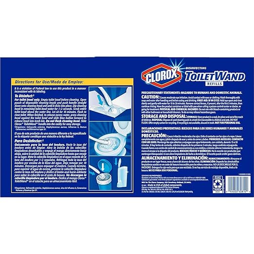 Clorox ToiletWand,Disposable Toilet Cleaning Rainforest Rush Refill (36 Count 1 Toilet)