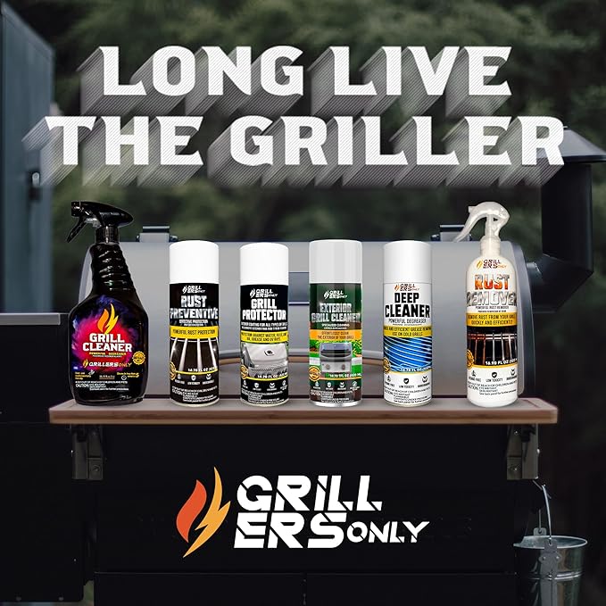 2-Pack Exterior Grill Cleaner Spray | Grill Spray & Degreaser for Outdoor Surfaces, Patio Furniture & Griddles | Anti Rust Spray for Metal Maintenance - 14.8 fl oz.