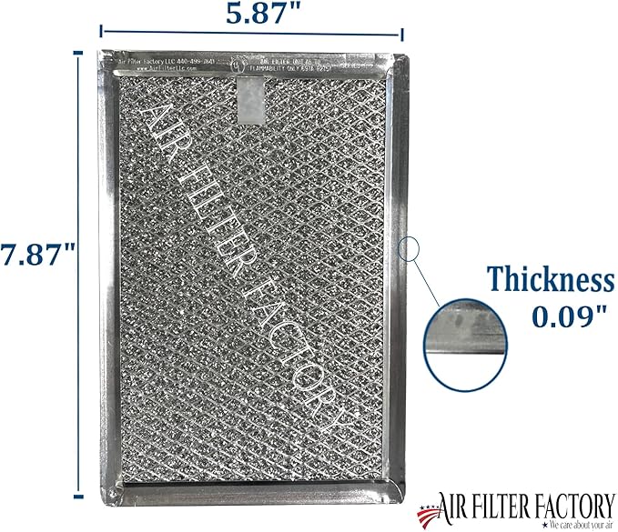 Air Filter Factory Replacement For Frigidaire 5303319568 Microwave Oven 12-Layer Aluminum Grease Filter 2-Pack