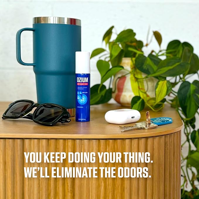 Ozium Air Sanitizer Spray - Room Odor Eliminator for Home, Car, and Office - Country Fresh Air Cleaner - 0.8 oz - 6 Pack