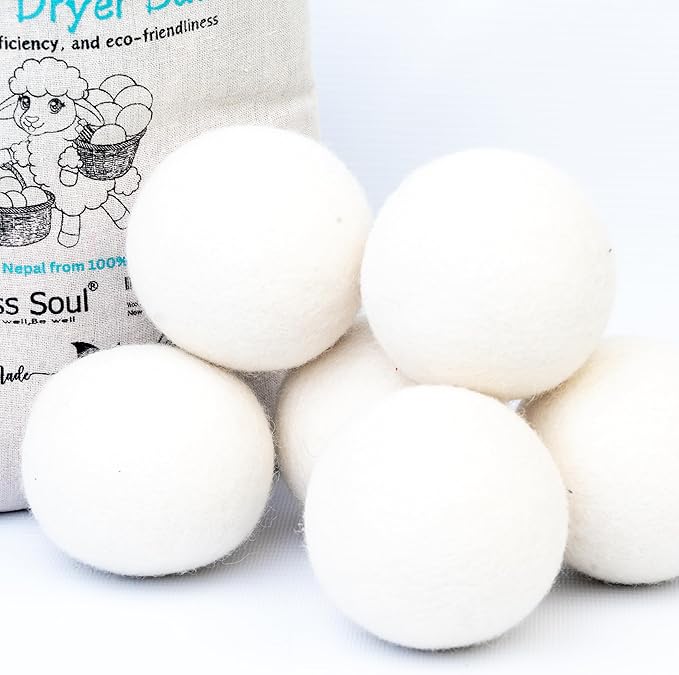 Wool Dryer Balls (Pack of 3) - Natural Fabric Softener, Reusable, Reduces Wrinkles, Saves Drying Time - Superior to Plastic Balls and Liquid Softener-Laundry Dryer Ball