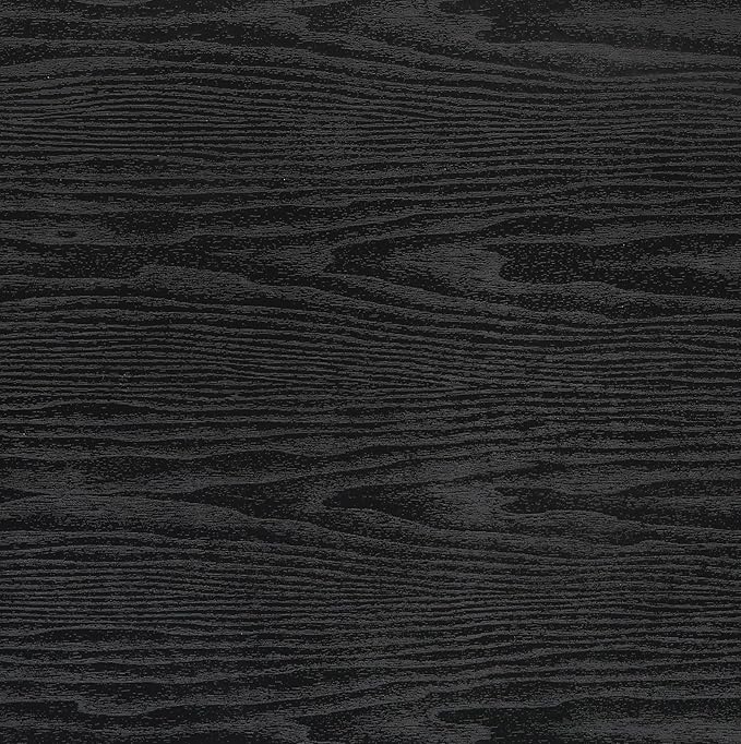 Peel and Stick Wallpaper Black Wood Wall Paper - 17.5 x 200 Inch Self Adhesive Wallpaper Peel and Stick, Easy to Paste Wall Contact Paper for Stand Liner, Table and Door Makeover Decor