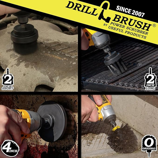 Grill Brushes - Detailing Brush Set BBQ Accessories - Ultra Stiff Power Scrub Brush Set - Oil Stain Electric Spin Scrubber - Cleaning Supplies Floor Scrubber - Household Cleaning Tools Power Scrubbing