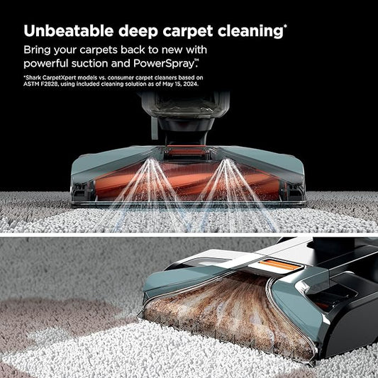 Shark CarpetXpert | Upright Carpet, Area Rug & Upholstery Cleaner | Carpet Shampooer with Handheld Spot & Stain Eliminator | 3 Cleaning Tools | Slate Green | EX151