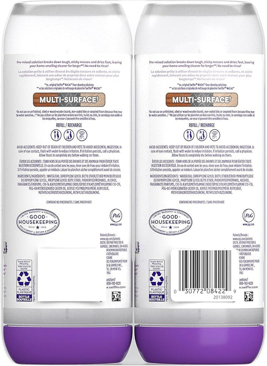 Swiffer PowerMop Floor Cleaning Solution with Fresh Scent, PowerMop Refills, Floor Cleaner for Mopping, 25.3 fl oz, 2 Pack