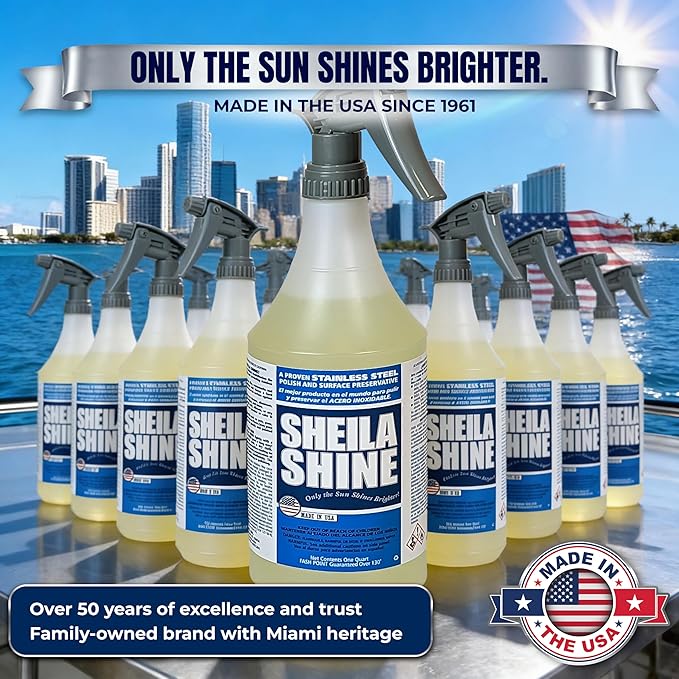 Sheila Shine 32oz Stainless Steel Cleaner and Polish - Cleans, Polishes & Protects Kitchen Appliances, Refrigerators, Sinks, Ovens & Grills - Leaves Streak Free Shine - Stainless Steel Spray Cleaner