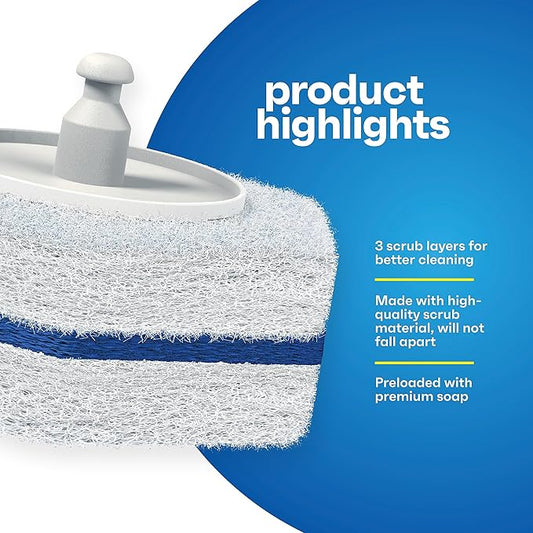 CleanGenius Disposable Prefilled Toilet Cleaning Scrubbers, 30 Count