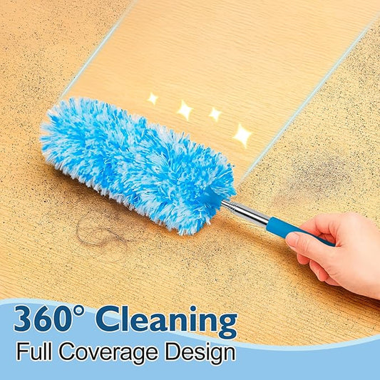 MAVRIZ 12 pcs Microfiber Extendable Duster, Washable & Reusable Duster for Cleaning Small Dusters for Blinds, Electronics, and Furniture