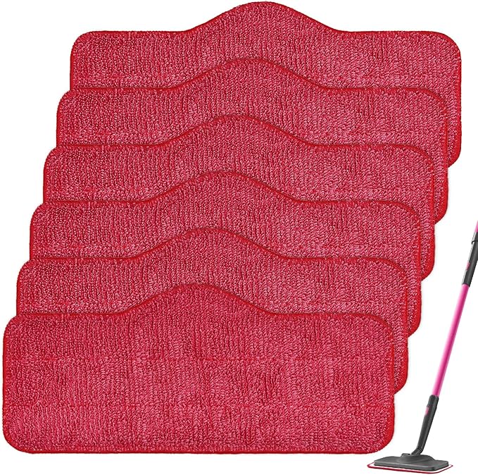 6 Pack Steam Mop Pads Compatible with Schenley Steam Mop Cleaner,Microfiber Steam Mop Replacement Pads for Schenley Steam Mop 7 in 1,Reusable and Washable Steam Mop Accessories for Floor Cleaning