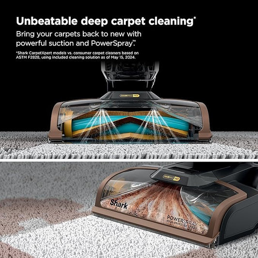 Shark CarpetXpert HairPro | Upright Carpet, Area Rug & Upholstery Cleaner | StainStriker Handheld Tough Stain Remover & Onboard Self Clean | Pet Hair Pickup & Odor Removal | 4 Tools | Copper | EX301